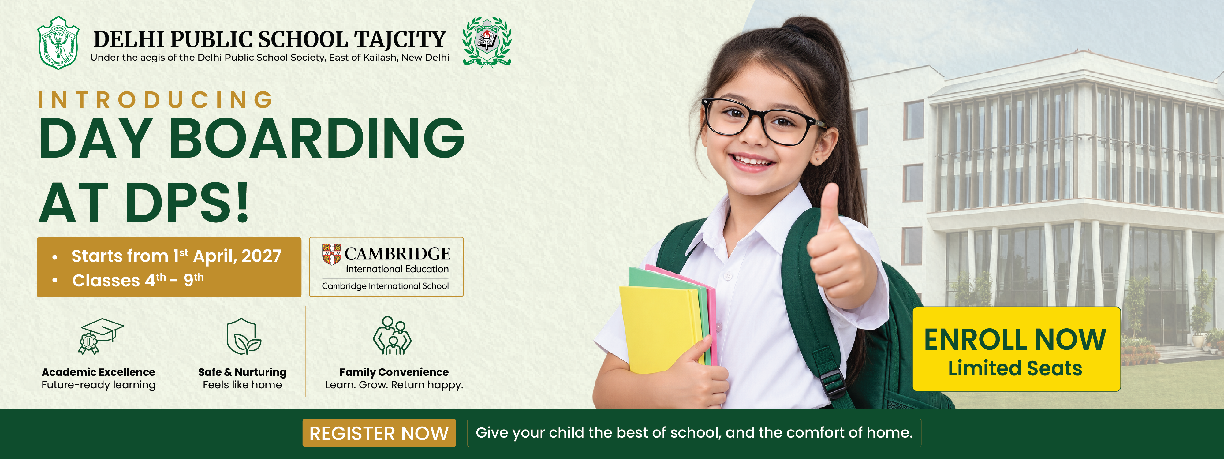 Day Boarding at DPS Taj City — enroll now